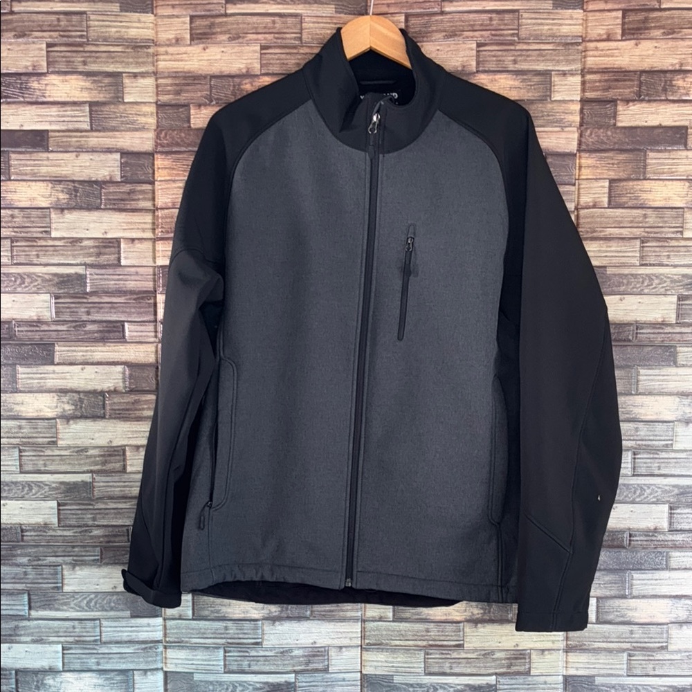 Used Kirkland Signature Men's Softshell Jacket  Black & Heathered Gray Large